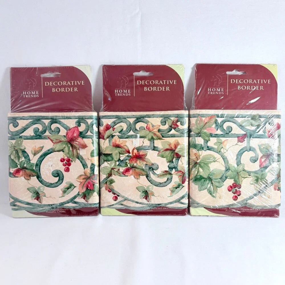 Vintage Home Trends Country Themed Wrought Iron‎ Ivy 3x Wallpaper Border 15 yds